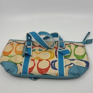 Coach Multicolor Shoulder Bag with Blue Accents